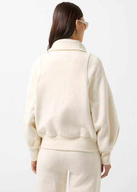 BOGNER sweatshirt jacket with a ribbed half-zip collar, balloon-style sleeves, and logo pendants, available at redpearl.com.au.