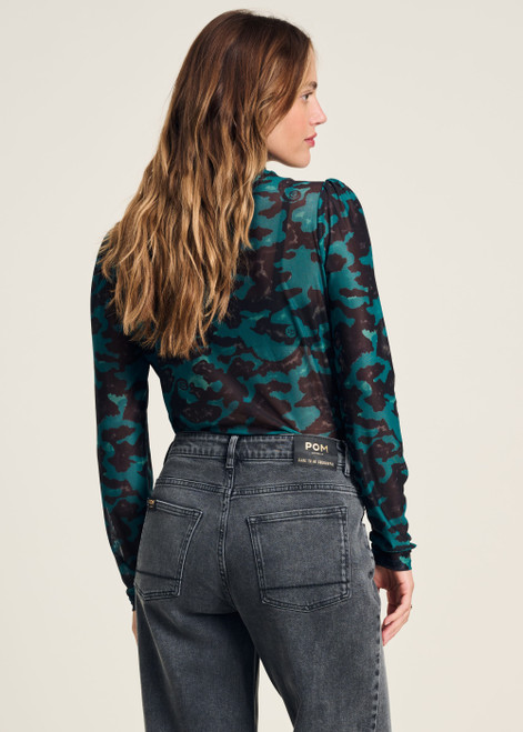 POM Turtleneck - Camo Teal Green