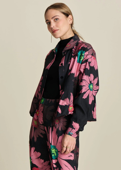 POM Blouse - Big Blooming Pink
