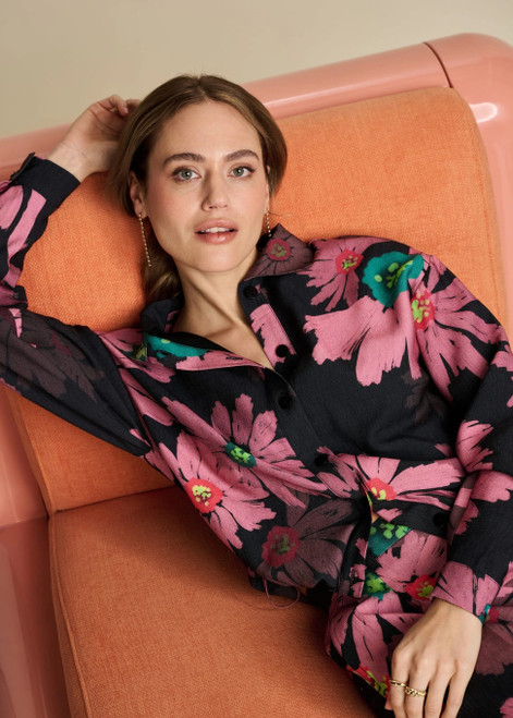 POM Blouse - Big Blooming Pink