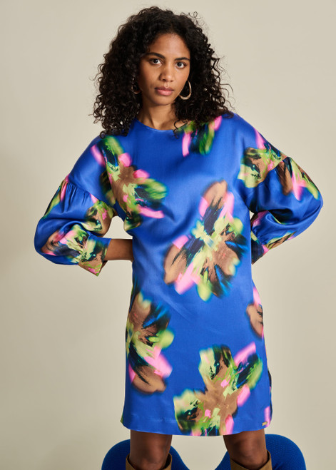 POM Dress - Satin Butterfly Blue