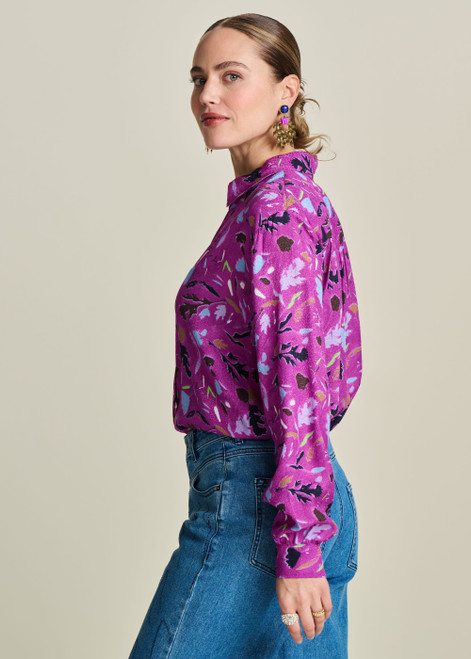 POM Blouse - Milly Featherfest Cactus Pink
