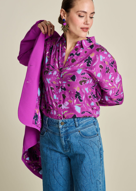 POM Blouse - Milly Featherfest Cactus Pink