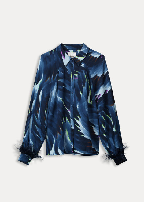 POM Blouse - Feathers Blue