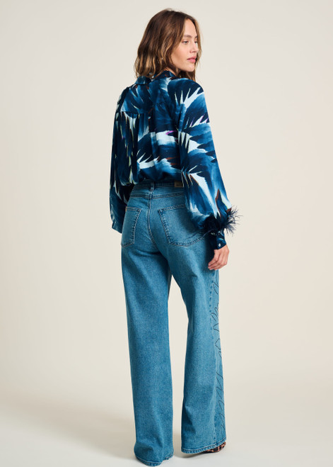 POM Blouse - Feathers Blue