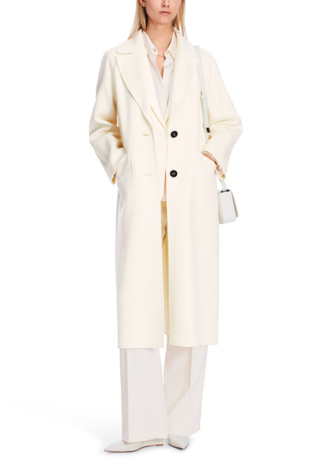 MARC CAIN Bright Ecru Oversized Wool Coat MARC CAIN Bright Ecru Oversized Wool Coat
