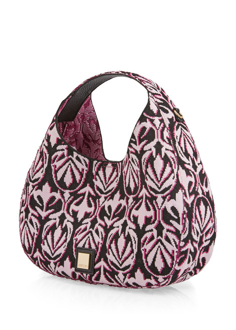MARC CAIN Bright Rose Tan Handle Bag In Jacquard Knit | XCTJ05M61