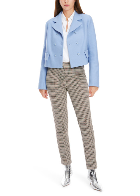 Marc Cain Smoke SYDNEY Slim-Fit Check Trousers with Stitched Pleat and Ankle-Length Cut. Marc Cain Smoke SYDNEY Slim-Fit Check Trousers with Stitched Pleat and Ankle-Length Cut.