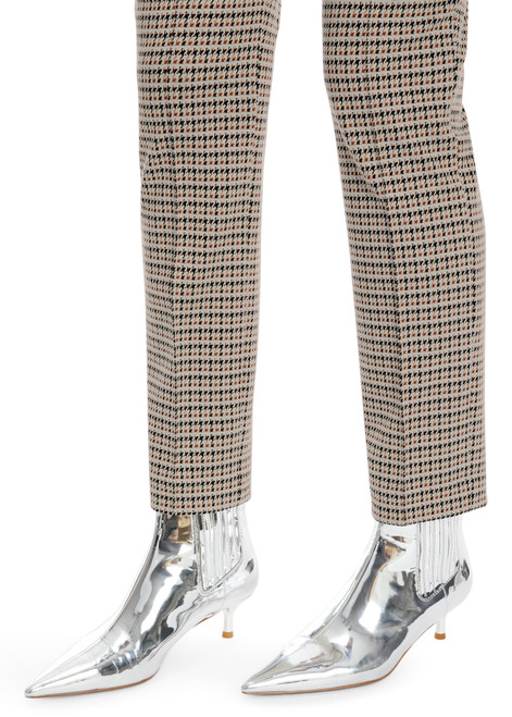 Marc Cain Smoke SYDNEY Slim-Fit Check Trousers with Stitched Pleat and Ankle-Length Cut.
