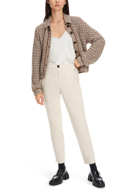 Marc Cain Smoke Split Trousers, Slim Fit, Ankle-Length, Slit Hem, Stretch Cotton.