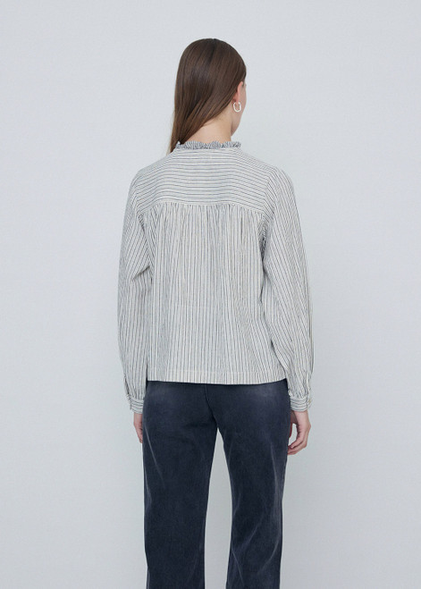 YERSE Sand Striped Button-Up Shirt