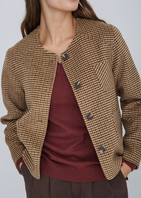 YERSE Sand Reversible Check Coat