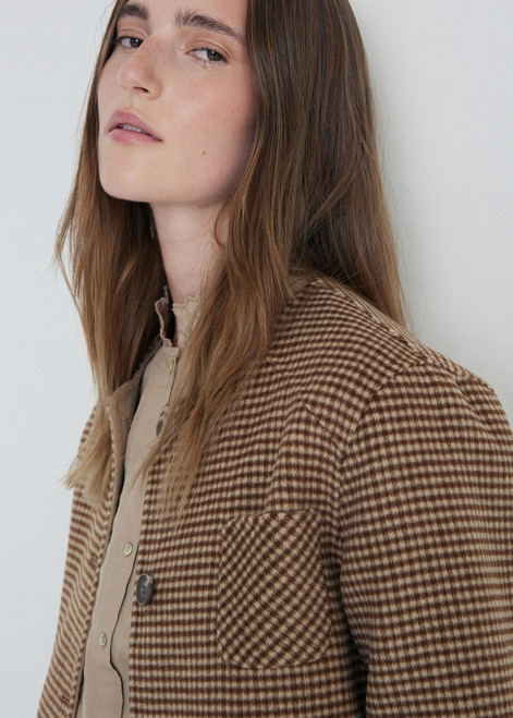 YERSE Sand Reversible Check Coat
