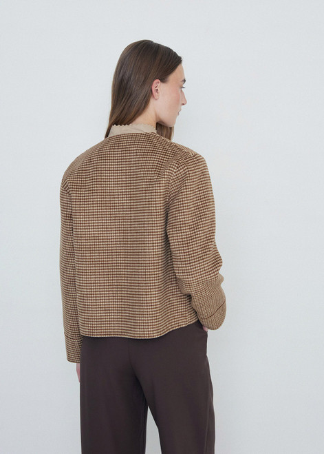 YERSE Sand Reversible Check Coat