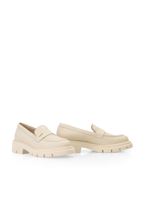 MARC CAIN Bright Ecru Moccasins With Treaded Sole | YC SC.02 L08 MARC CAIN Bright Ecru Moccasins With Treaded Sole | YC SC.02 L08