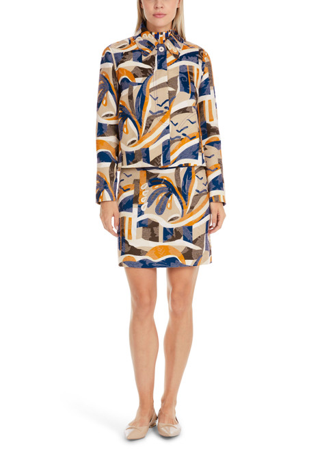 MARC CAIN COLLECTIONS Deep Royal Blue Patterned Jacket | YC 31.04 W43 MARC CAIN COLLECTIONS Deep Royal Blue Patterned Jacket | YC 31.04 W43
