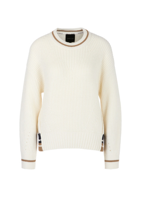 MARC CAIN SPORTS Off-White Egg-Shaped Sweater – Knitted In Germany | YS 41.08 M19 MARC CAIN SPORTS Off-White Egg-Shaped Sweater – Knitted In Germany | YS 41.08 M19