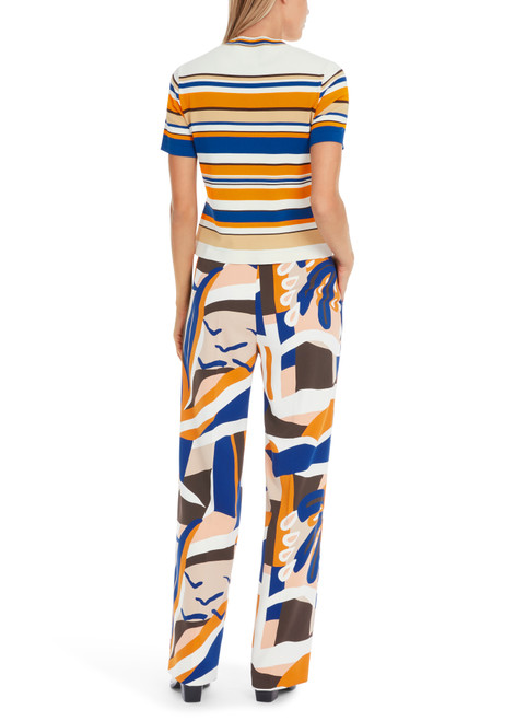 MARC CAIN COLLECTIONS Bright Pumpkin Rethink Together Striped Sweater | YC 41.05 M06
