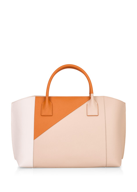 MARC CAIN COLLECTIONS Bright Pumpkin Rethink Together Satchel Bag With Patch | YC TJ.01 L15 MARC CAIN COLLECTIONS Bright Pumpkin Rethink Together Satchel Bag With Patch | YC TJ.01 L15