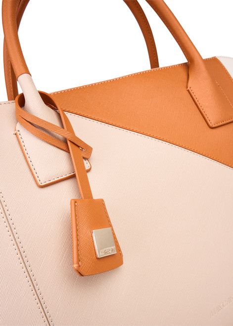 MARC CAIN COLLECTIONS Bright Pumpkin Rethink Together Satchel Bag With Patch | YC TJ.01 L15