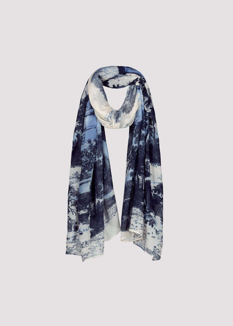 MONARI Creamy Beige Scarf With English Garden Print | 409071 MONARI Creamy Beige Scarf With English Garden Print | 409071