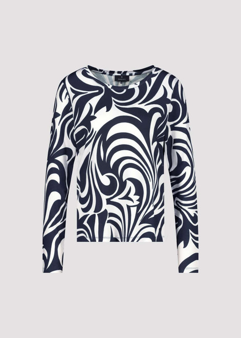 MONARI Deep Ocean Pattern Shirt With Ornament Pattern | 409089 MONARI Deep Ocean Pattern Shirt With Ornament Pattern | 409089