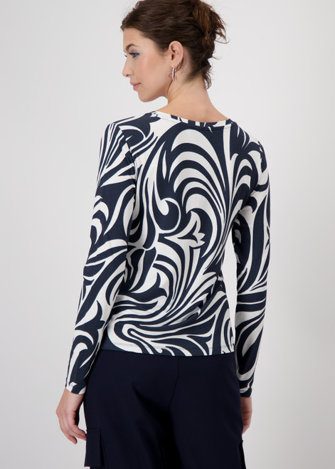 MONARI Deep Ocean Pattern Shirt With Ornament Pattern | 409089
