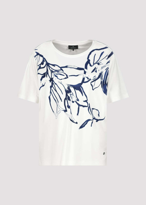 MONARI Off-White Colour Round Neck Printed Flower T-Shirt | 409092