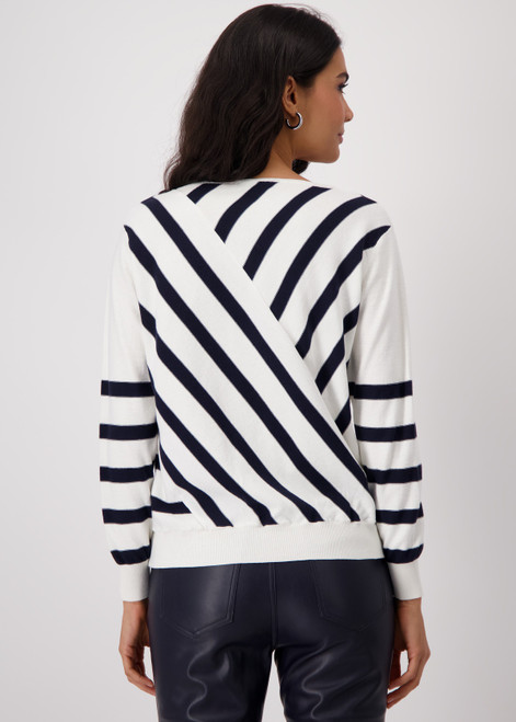 MONARI Off-White Knitted Jumper With Mix Of Stripes | 409329