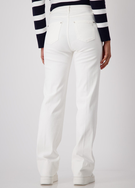 MONARI Off-White Trousers With Chains At Waistband | 409491 MONARI Off-White Trousers With Chains At Waistband | 409491