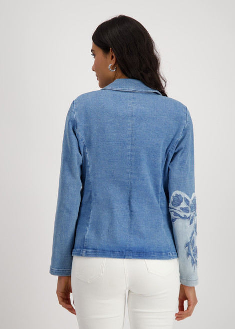 MONARI Jeans Denim Blazer With Floral Pattern | 409495 MONARI Jeans Denim Blazer With Floral Pattern | 409495