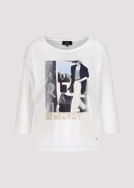 MONARI Off-White Shirt With Woman Print | 409346 MONARI Off-White Shirt With Woman Print | 409346