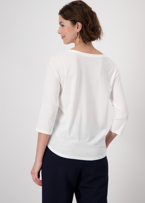 MONARI Off-White Shirt With Woman Print | 409346 MONARI Off-White Shirt With Woman Print | 409346