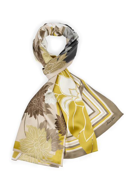 MARC CAIN COLLECTIONS Deep Pearl Elegantly Shiny Silk Scarf | YC B4.15 Z16 MARC CAIN COLLECTIONS Deep Pearl Elegantly Shiny Silk Scarf | YC B4.15 Z16
