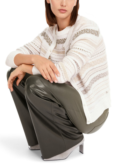 MARC CAIN COLLECTIONS Sage Powder Rethink Together Jacquard Cardigan | YC 39.06 M17