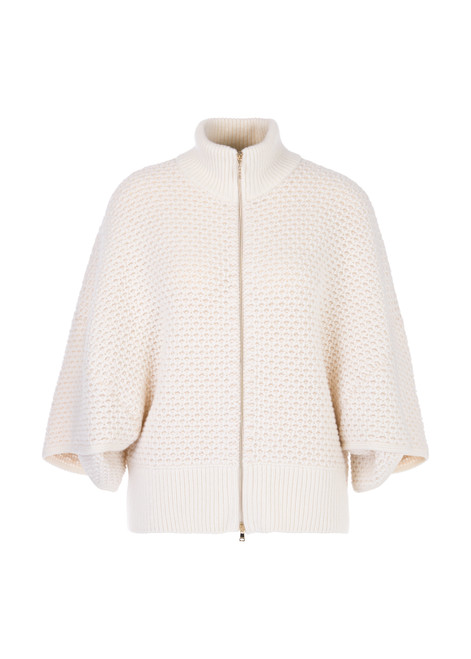 MARC CAIN ADDITIONS Off-White "Rethink Together" Short Cape | YA 14.01 M01