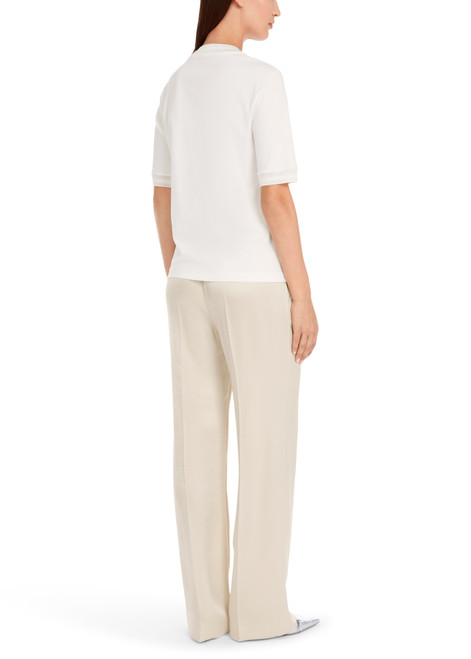 MARC CAIN COLLECTIONS Off-White T-Shirt Made From Firm Cotton Jersey | YC 48.16 J14