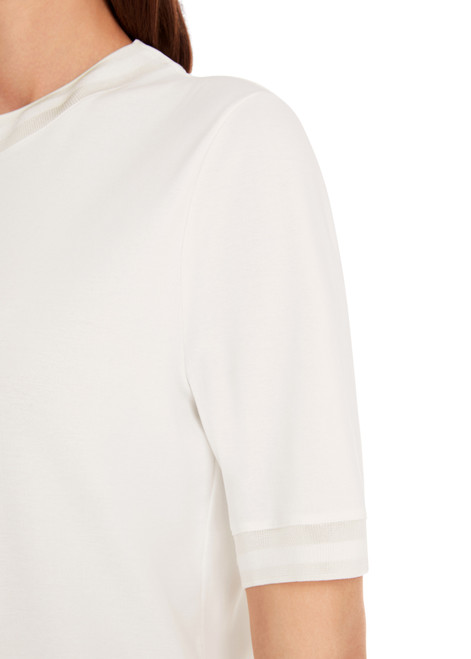 MARC CAIN COLLECTIONS Off-White T-Shirt Made From Firm Cotton Jersey | YC 48.16 J14