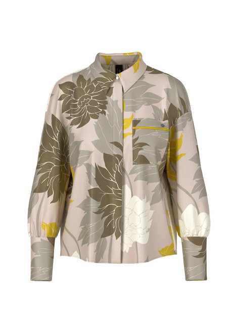 MARC CAIN COLLECTIONS Deep Pearl Blouse With Floral Pattern | YC 51.01 W12