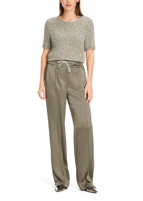 MARC CAIN COLLECTIONS Sage Powder Washington Trousers With Fine Shimmer | YC 81.20 W46 MARC CAIN COLLECTIONS Sage Powder Washington Trousers With Fine Shimmer | YC 81.20 W46
