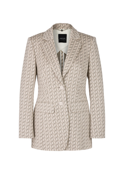 MARC CAIN COLLECTIONS New Pearl Melange Blazer In Graphic Jersey Jacquard | YC 34.16 J19 MARC CAIN COLLECTIONS New Pearl Melange Blazer In Graphic Jersey Jacquard | YC 34.16 J19