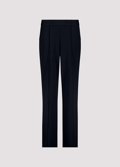 MONARI Deep Ocean Trousers With Script Waistband | 409332 MONARI Deep Ocean Trousers With Script Waistband | 409332
