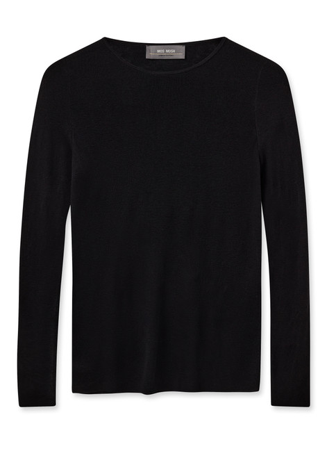 MOS MOSH Black Bouch O-Neck Knit | 165900