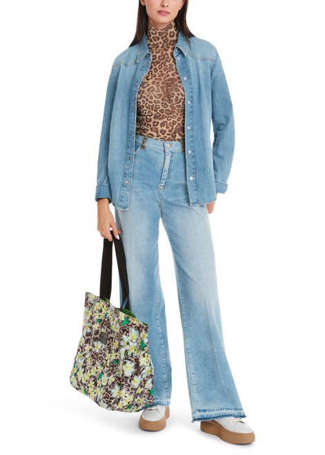 MARC CAIN SPORTS Baby Blue Rethink Together Blouse In Used Denim | YS 51.07 D06 MARC CAIN SPORTS Baby Blue Rethink Together Blouse In Used Denim | YS 51.07 D06