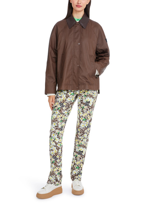 MARC CAIN SPORTS Chocolate Macaron Oversized Outdoor Jacket With Zip | YS 12.03 W13