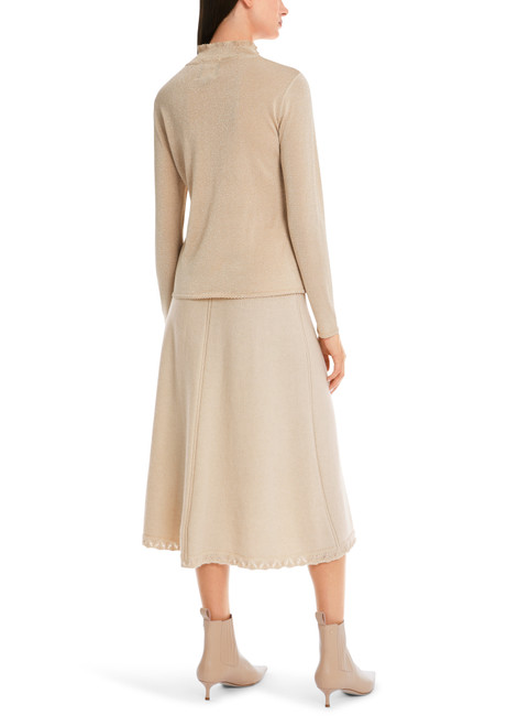 MARC CAIN ADDITIONS Gold Jumper With Glitter - Knitted In Germany | YA 41.03 M06