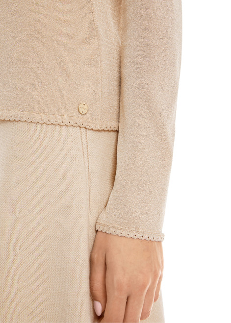 MARC CAIN ADDITIONS Gold Jumper With Glitter - Knitted In Germany | YA 41.03 M06
