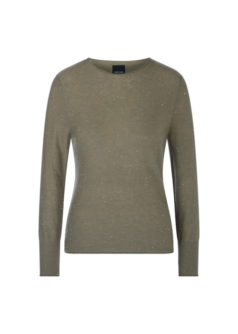 MARC CAIN COLLECTIONS Sage Powder Round Neck Wool Pullover | YC 41.20 M75 MARC CAIN COLLECTIONS Sage Powder Round Neck Wool Pullover | YC 41.20 M75