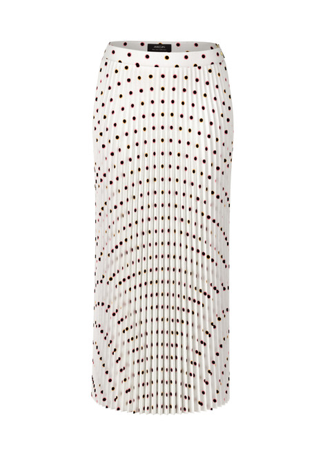 MARC CAIN COLLECTIONS Off-White Maxi Pleated Skirt With Polka Dot Print | YC 71.15 W28 MARC CAIN COLLECTIONS Off-White Maxi Pleated Skirt With Polka Dot Print | YC 71.15 W28