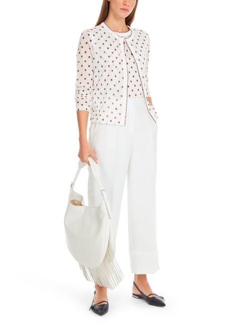 MARC CAIN COLLECTIONS Off-White Polka Dot Cardigan - Knitted In Germany | YC 39.07 M24 MARC CAIN COLLECTIONS Off-White Polka Dot Cardigan - Knitted In Germany | YC 39.07 M24
